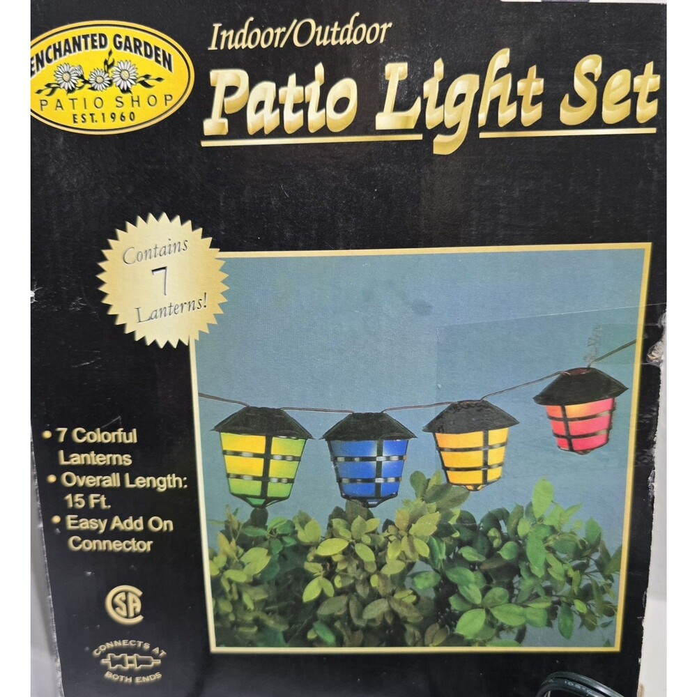 Vintage Enchanted Garden String Lights Tested 7 Lanterns Colorful Patio Tiki RV